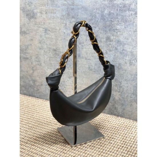 Top AAAAA Replica YSL Saint Laurent Amalia Mini Hobo Bag Black Clone Cheap