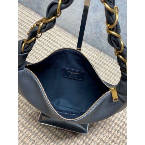 Top AAAAA Replica YSL Saint Laurent Amalia Mini Hobo Bag Black Clone Cheap