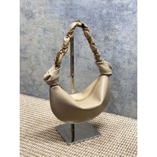Fake YSL Saint Laurent Amalia Mini Hobo Bag Apricot Replica Top AAAAA Replica YSL Saint Laurent Amalia Mini Hobo Bag Apricot Clone Cheap