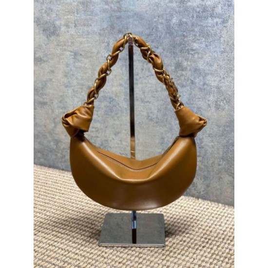 Top AAAAA Replica YSL Saint Laurent Amalia Mini Hobo Bag Brown Clone Cheap