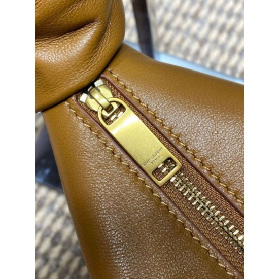Top AAAAA Replica YSL Saint Laurent Amalia Mini Hobo Bag Brown Clone Cheap