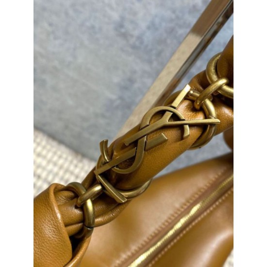 Top AAAAA Replica YSL Saint Laurent Amalia Mini Hobo Bag Brown Clone Cheap