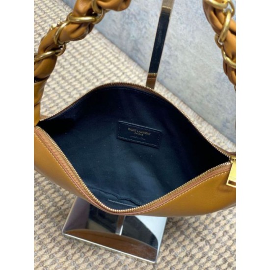 Top AAAAA Replica YSL Saint Laurent Amalia Mini Hobo Bag Brown Clone Cheap