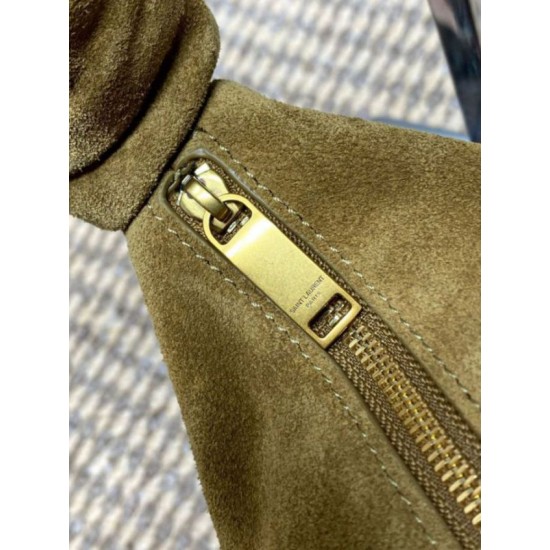 Fake YSL Saint Laurent Amalia Mini Hobo Bag Gray Suede Replica Top AAAAA Replica YSL Saint Laurent Amalia Mini Hobo Bag Gray Suede Clone Cheap