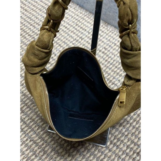Fake YSL Saint Laurent Amalia Mini Hobo Bag Gray Suede Replica Top AAAAA Replica YSL Saint Laurent Amalia Mini Hobo Bag Gray Suede Clone Cheap