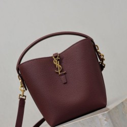 Fake YSL Saint Laurent Small Bucket Bag (LE 37) Brown Replica Top AAAAA Replica YSL Saint Laurent Small Bucket Bag (LE 37) Brown Clone Cheap