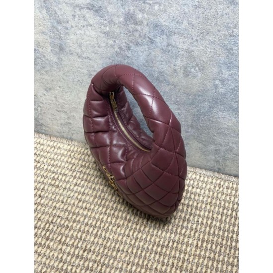 Top AAAAA Replica YSL Saint Laurent Icarino Cassandre Quilted Nappa Small Tote Bag Maroon Clone Cheap