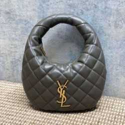Top AAAAA Replica YSL Saint Laurent Icarino Cassandre Quilted Nappa Small Tote Bag Gray Clone Cheap