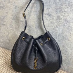 Top AAAAA Replica YSL Saint Laurent Paris VII Small Hobo Bag Black with Embossed Details Clone Cheap