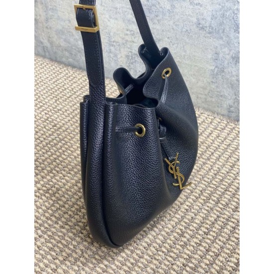 Top AAAAA Replica YSL Saint Laurent Paris VII Small Hobo Bag Black with Embossed Details Clone Cheap