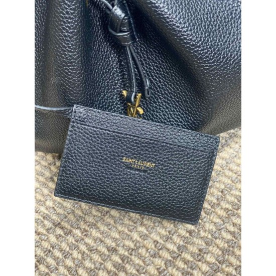 Top AAAAA Replica YSL Saint Laurent Paris VII Small Hobo Bag Black with Embossed Details Clone Cheap