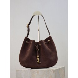 Top AAAAA Replica YSL Saint Laurent Jamie Pochon PARIS VII Suede Shoulder Bag Coffee Clone Cheap