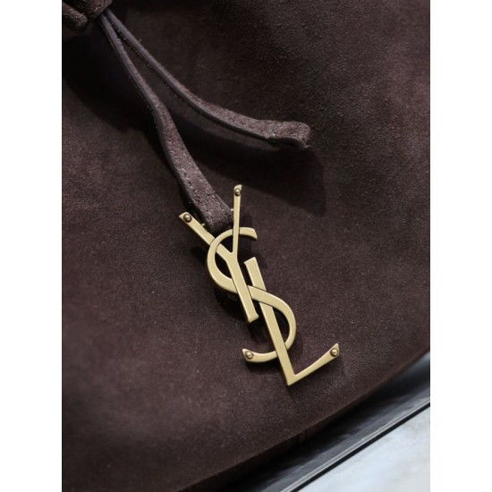 Top AAAAA Replica YSL Saint Laurent Jamie Pochon PARIS VII Suede Shoulder Bag Coffee Clone Cheap