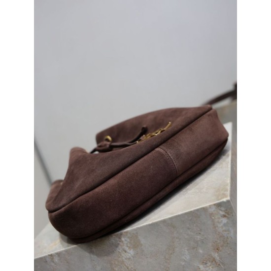 Top AAAAA Replica YSL Saint Laurent Jamie Pochon PARIS VII Suede Shoulder Bag Coffee Clone Cheap