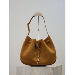 Top AAAAA Replica YSL Saint Laurent Jamie Pochon PARIS VII Suede Shoulder Bag Brown Clone Cheap