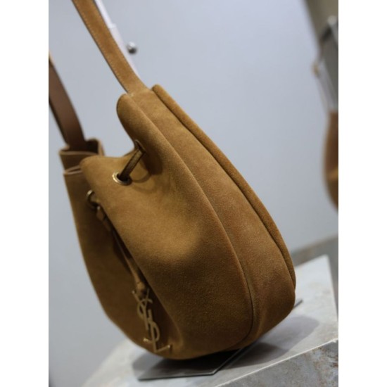 Top AAAAA Replica YSL Saint Laurent Jamie Pochon PARIS VII Suede Shoulder Bag Brown Clone Cheap
