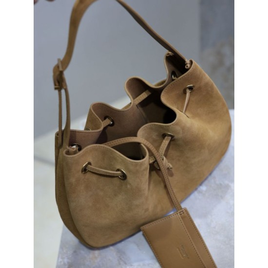 Top AAAAA Replica YSL Saint Laurent Jamie Pochon PARIS VII Suede Shoulder Bag Brown Clone Cheap