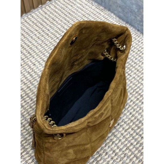 Fake YSL Saint Laurent Toy Puffer Medium Shoulder Bag Camel Suede Replica Top AAAAA Replica YSL Saint Laurent Toy Puffer Medium Shoulder Bag Camel Suede Clone Cheap