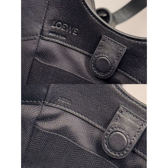 Fake Loewe Hammock Flip Medium Classic Tote Bag Black Replica Top AAAAA Replica Loewe Hammock Flip Medium Classic Tote Bag Black Clone Cheap