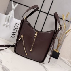 Top AAAAA Replica Loewe Hammock Flip Medium Classic Tote Bag Brown Clone Cheap