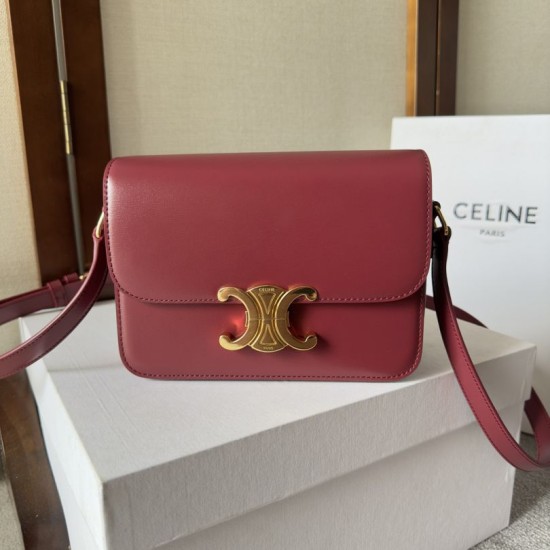 Top AAAAA Replica Celine Teen Triomphe Bag Red Clone Cheap