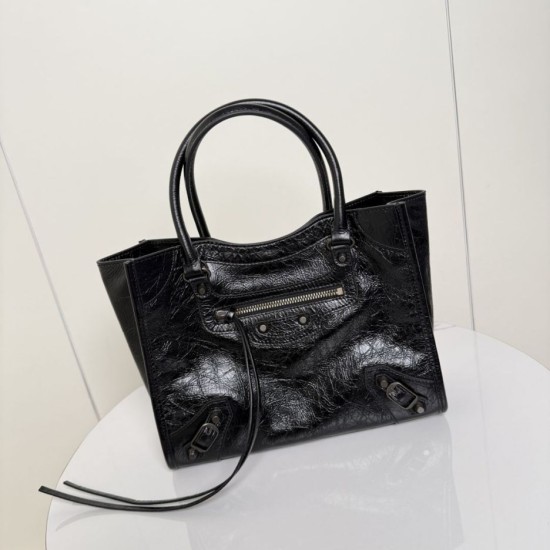 Fake Balenciaga Le City Small Vertical Tote Bag Black Replica Top AAAAA Replica Balenciaga Le City Small Vertical Tote Bag Black Clone Cheap