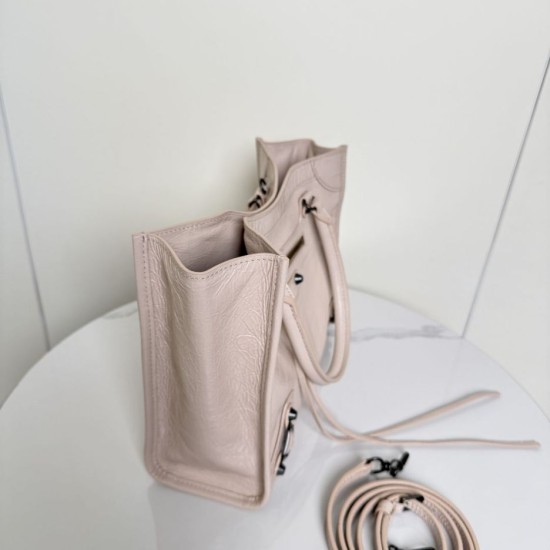 Top AAAAA Replica Balenciaga Le City Small Vertical Tote Bag Apricot Clone Cheap