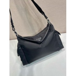 Top AAAAA Replica Prada Explore Re-Nylon Men's Shoulder Bag Black Clone Cheap