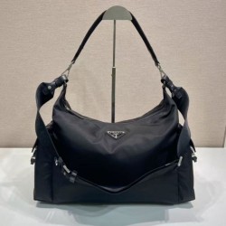 Top AAAAA Replica Prada Explore Re-Nylon Men's Shoulder Bag Black Clone Cheap