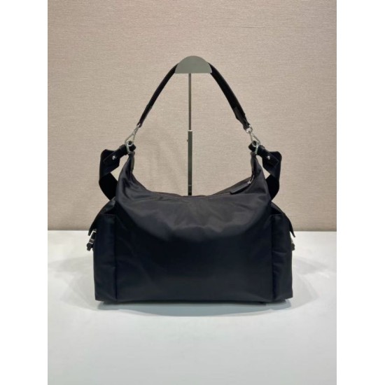 Top AAAAA Replica Prada Explore Re-Nylon Men's Shoulder Bag Black Clone Cheap