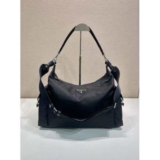 Top AAAAA Replica Prada Explore Re-Nylon Men's Shoulder Bag Black Clone Cheap