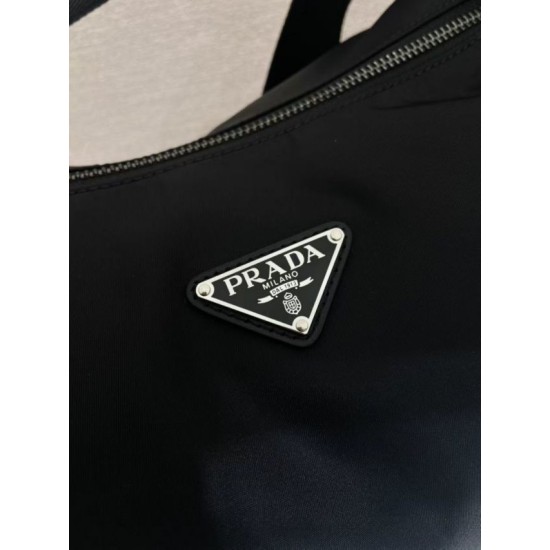 Top AAAAA Replica Prada Explore Re-Nylon Men's Shoulder Bag Black Clone Cheap