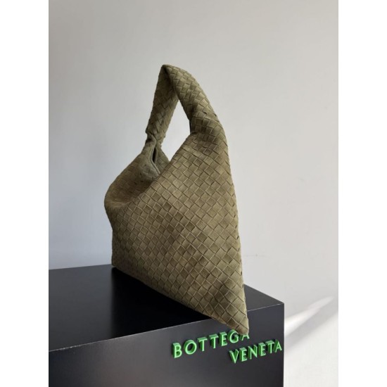 Fake Crossbody Bag Bottega Veneta Large Hop olive green intrecciato suede Replica Top AAAAA Replica Crossbody Bag Bottega Veneta Large Hop olive green intrecciato suede Clone Cheap