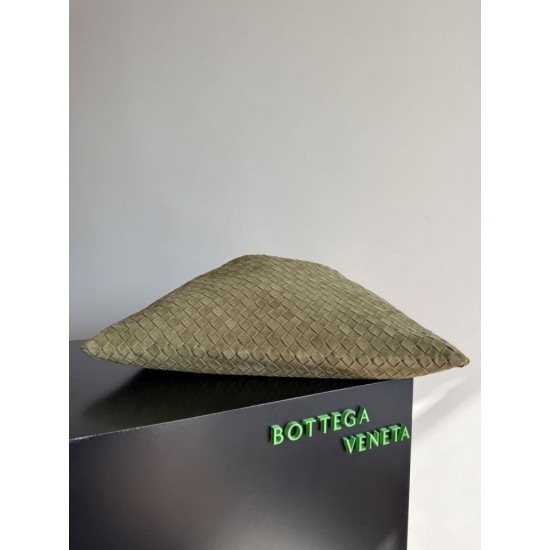 Fake Crossbody Bag Bottega Veneta Large Hop olive green intrecciato suede Replica Top AAAAA Replica Crossbody Bag Bottega Veneta Large Hop olive green intrecciato suede Clone Cheap