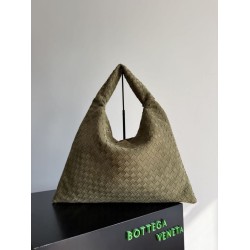 Top AAAAA Replica Crossbody Bag Bottega Veneta Large Hop olive green intrecciato suede Clone Cheap