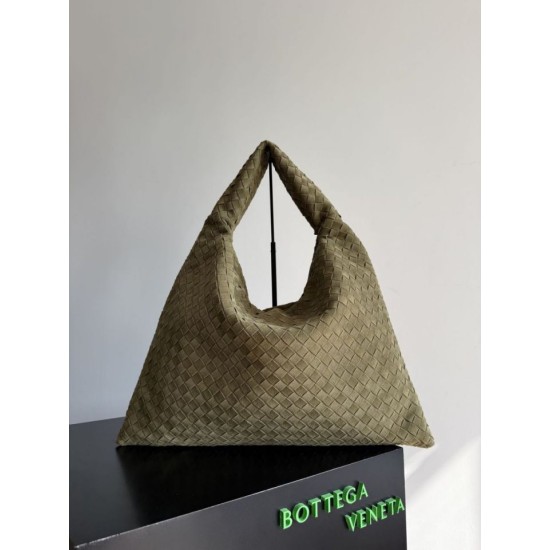 Fake Crossbody Bag Bottega Veneta Large Hop olive green intrecciato suede Replica Top AAAAA Replica Crossbody Bag Bottega Veneta Large Hop olive green intrecciato suede Clone Cheap