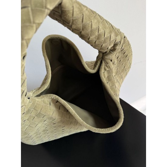 Fake Crossbody Bag Bottega Veneta Large Hop olive green intrecciato suede Replica Top AAAAA Replica Crossbody Bag Bottega Veneta Large Hop olive green intrecciato suede Clone Cheap