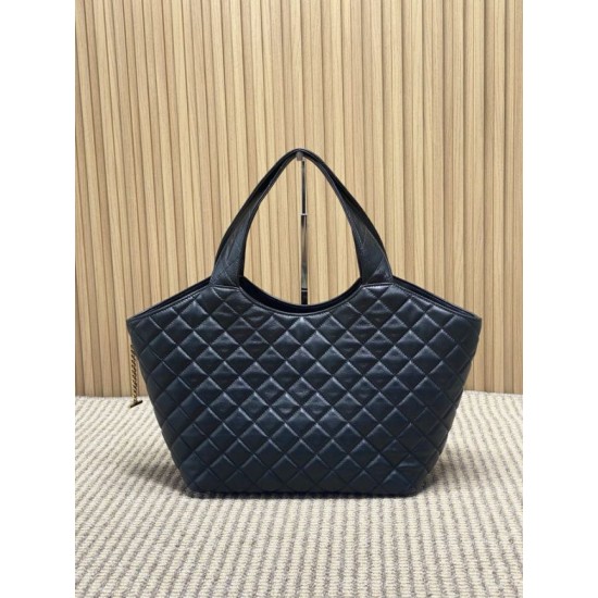 Best Replica YSL Saint Laurent icare medium Quilted Tote Bag Black Clone Sale