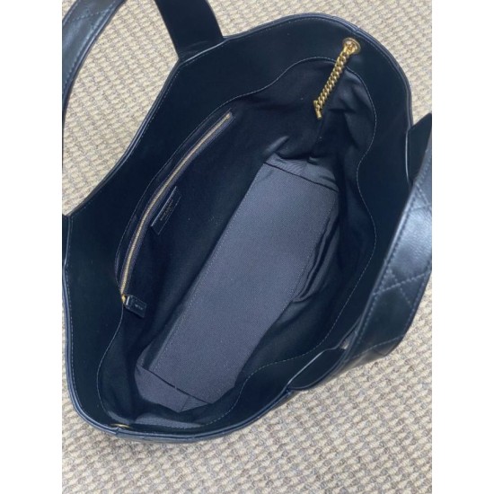 Best Replica YSL Saint Laurent icare medium Quilted Tote Bag Black Clone Sale
