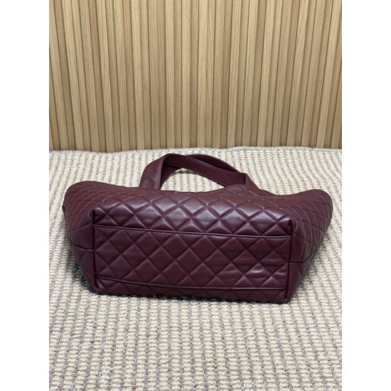 Best Replica YSL Saint Laurent icare medium Quilted Tote Bag Burgundy Clone Sale