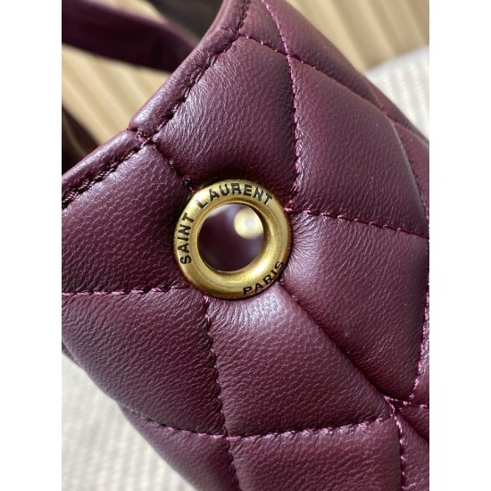 Best Replica YSL Saint Laurent icare medium Quilted Tote Bag Burgundy Clone Sale