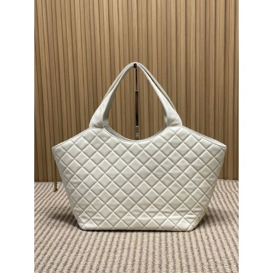 Best Replica YSL Saint Laurent icare medium Quilted Tote Bag Beige Clone Sale
