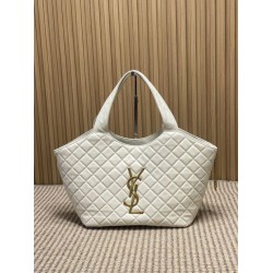 Best Replica YSL Saint Laurent icare medium Quilted Tote Bag Beige Clone Sale