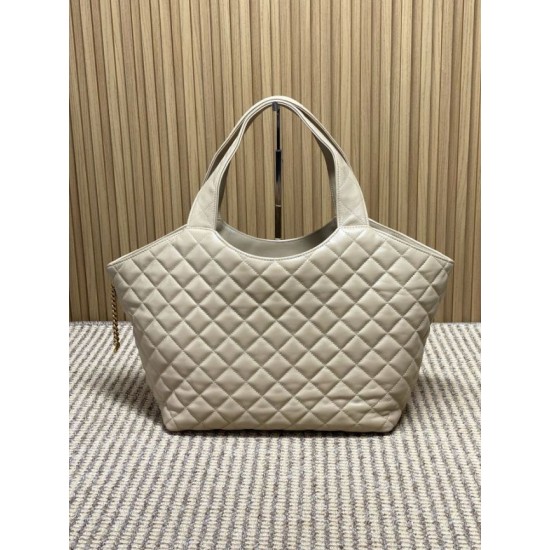 Best Replica YSL Saint Laurent icare medium Quilted Tote Bag Apricot Clone Sale