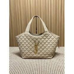 Best Replica YSL Saint Laurent icare medium Quilted Tote Bag Apricot Clone Sale