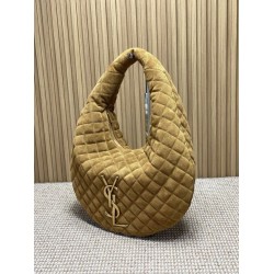 Best Replica YSL Saint Laurent Icare hobo quilted Bag Suede Brown Clone Sale