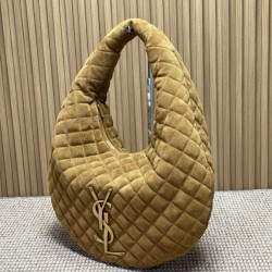 Best Replica YSL Saint Laurent Icare hobo quilted Bag Suede Brown Clone Sale