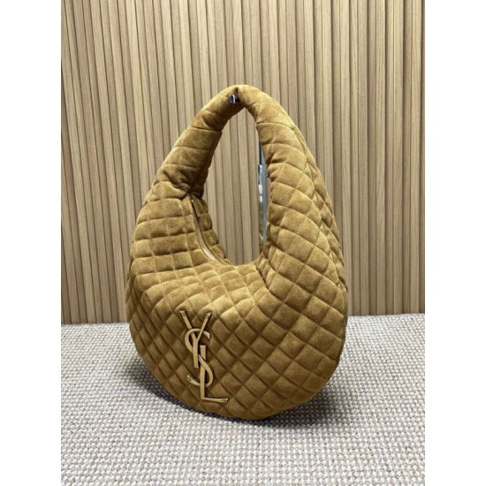 Best Replica YSL Saint Laurent Icare hobo quilted Bag Suede Brown Clone Sale