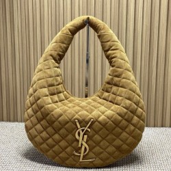 Best Replica YSL Saint Laurent Icare hobo quilted Bag Suede Brown Clone Sale