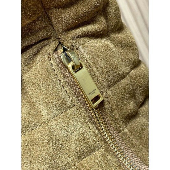 Best Replica YSL Saint Laurent Icare hobo quilted Bag Suede Brown Clone Sale